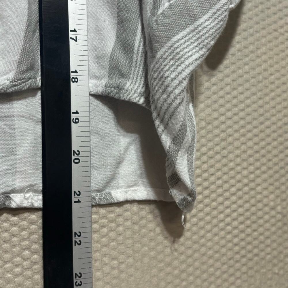 Sim & Sam Women's Medium Gray Striped Tie Front Button Blouse Batwing Sleeve - Picture 7 of 8